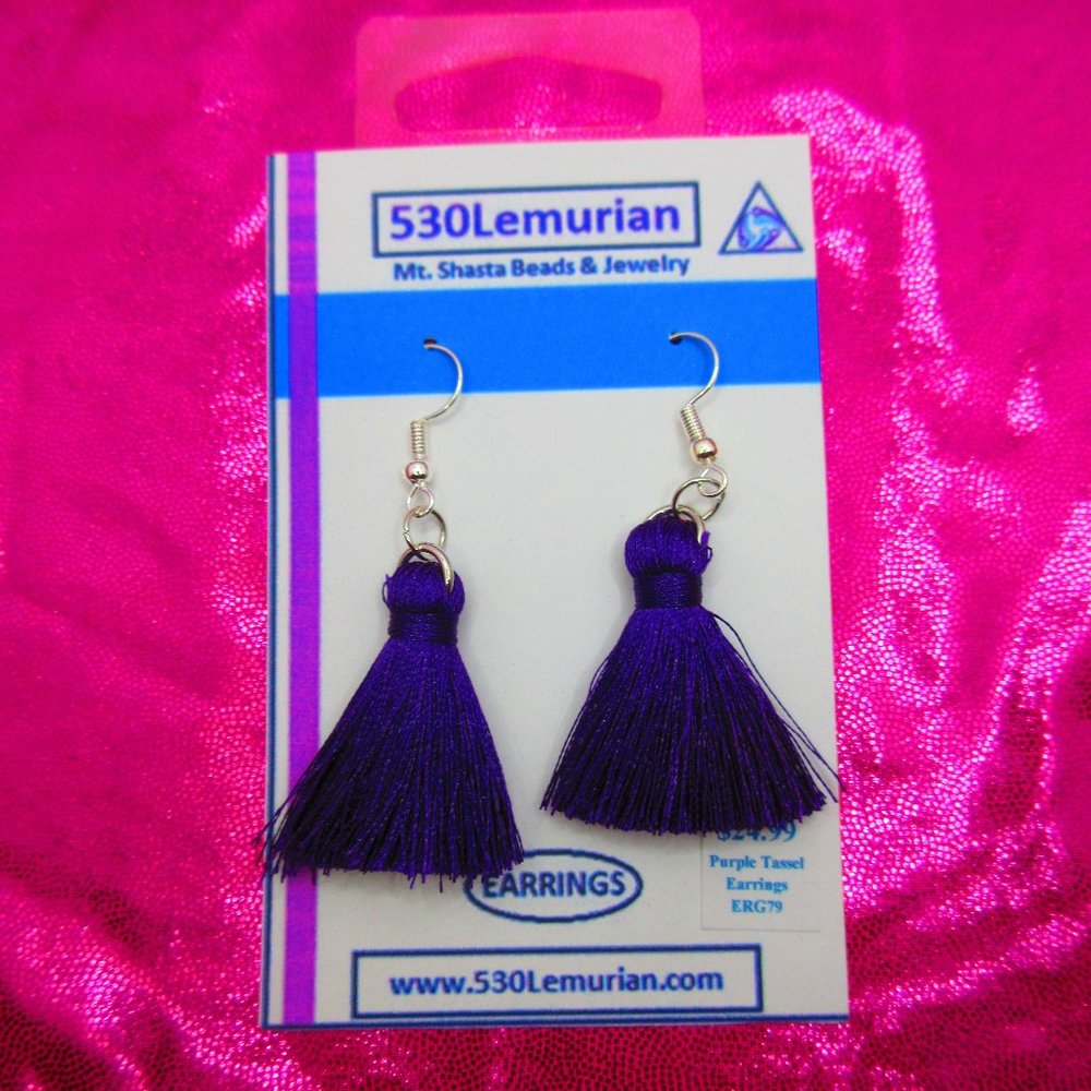 Purple Tassel Earrings